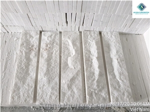 Mushroomed Milky White Marble Wall Panel