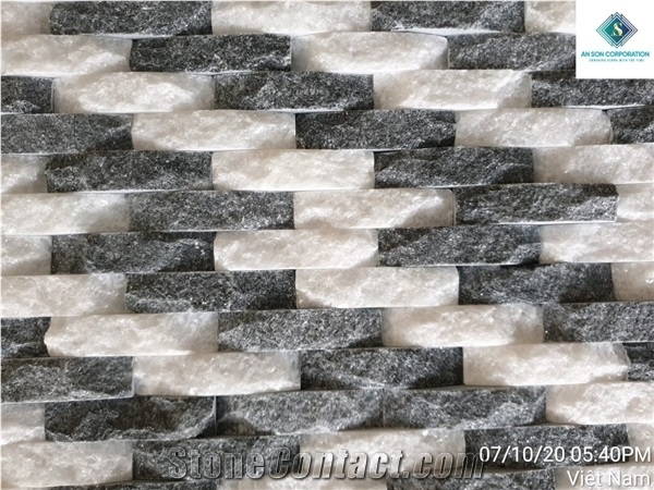 Wave Design Marble Wall Cladding Panel White Black Marble