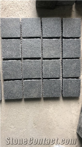 Black Basalt G684 Cube Cobble Walkway Pavers on Net