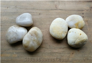 Snow White Polished Pebbles Garden Stones