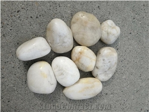 Snow White Polished Pebbles Garden Stones