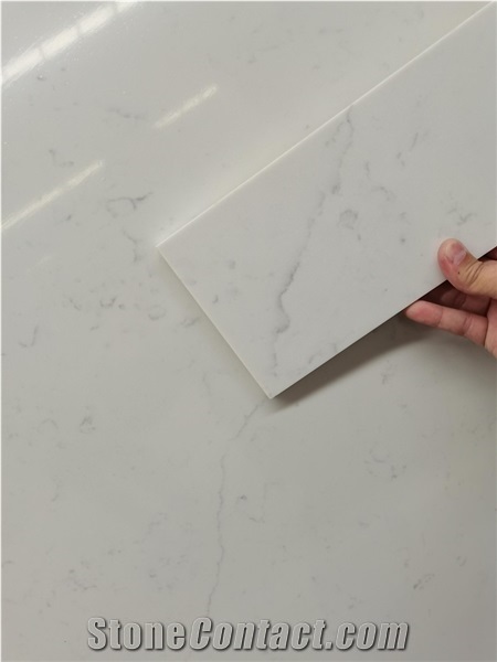 2cm Calacatta White Quartz Slab for Kitchen Design