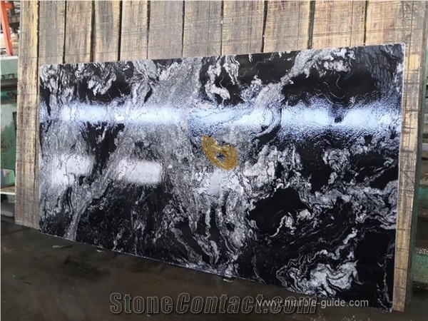 Factory Price Leather Black Horse Granite Slabs for Sale