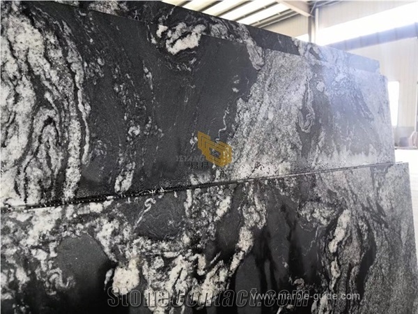 Factory Price Leather Black Horse Granite Slabs for Sale