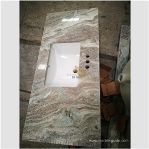 Fantasy Brown Marble Bathroom Vanity Top Manufacturer