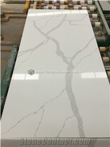 Famous Artificial Quartz Calacatta White Stone Slabs,Tiles