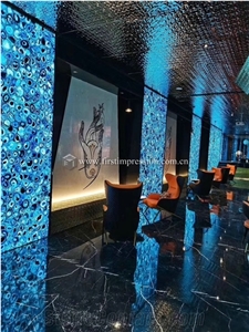Hot Blue Agate Gemstone Semiprecious Stone Slabs,Tiles