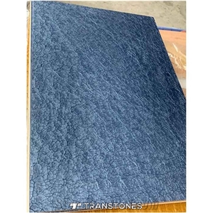 Blue Resin Wall Panel with Wood Grain for Living Room Wall