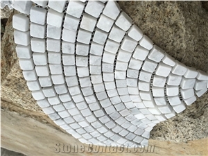 Fan Shape Carrara White Marble Mosaci Backsplash Bathroom