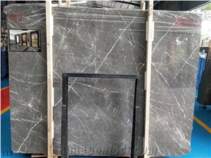 Italy Grey Marble White Grain High-End Slab Tiles for Walls