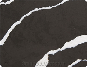 Black Calacatta Slab Polished Artificial Quartz Stone