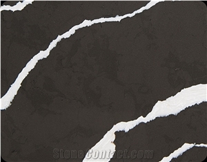 Black Calacatta White Vein Artificial Quartz Stone