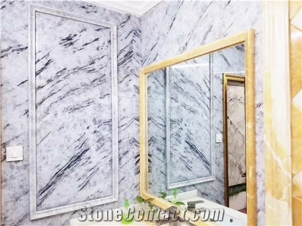 Blue Ice White Jade Marble Slabs Wall Covering Pattern Tiles
