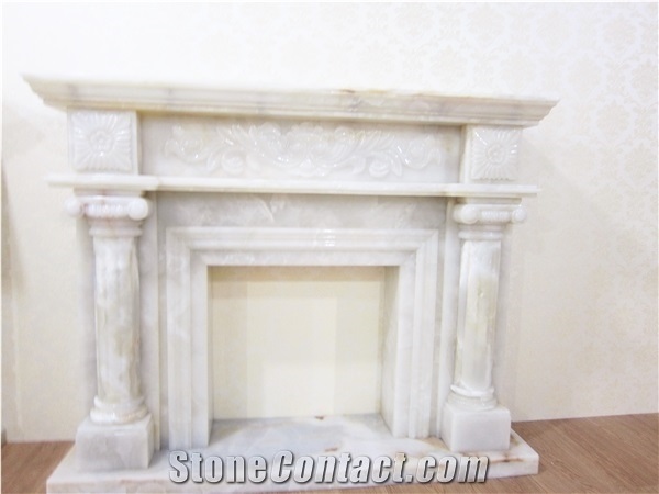 China Manufacturer Supply Beige Marble Fireplace Products