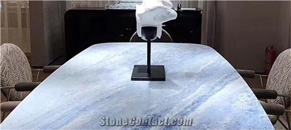 Dining Table Marble with Blue,Blue Marble