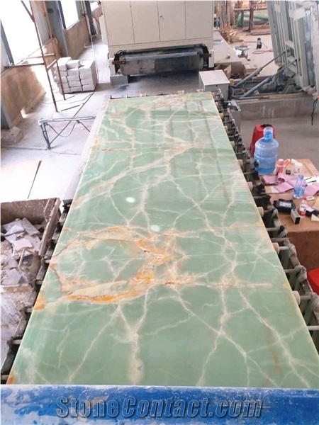 Imported Green Onyx Stone Price Per Square Meter Wall Tiles