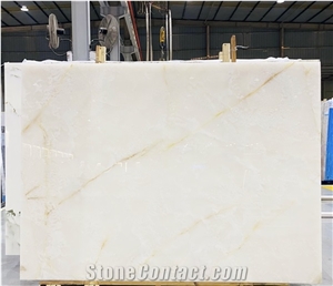 Imported Snow White Stone Natural Onyx Slabs for Wall Tiles