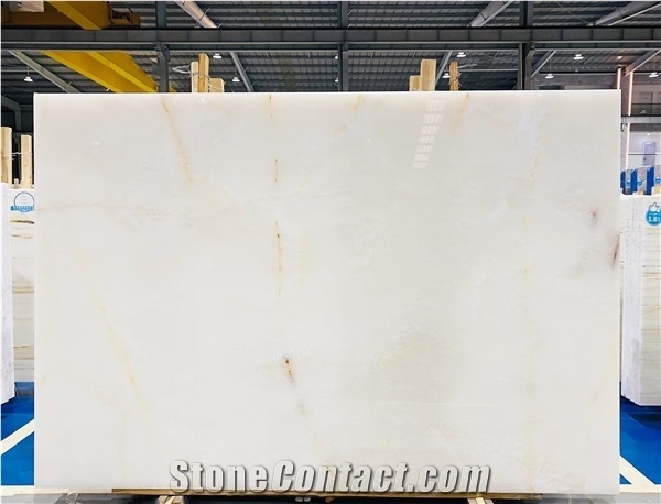 Imported Snow White Stone Natural Onyx Slabs for Wall Tiles