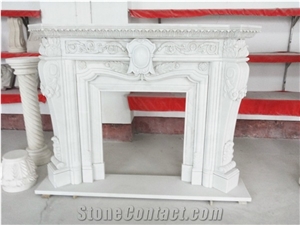 Modern Design Cream Natural Marble Traditional Fireplaces