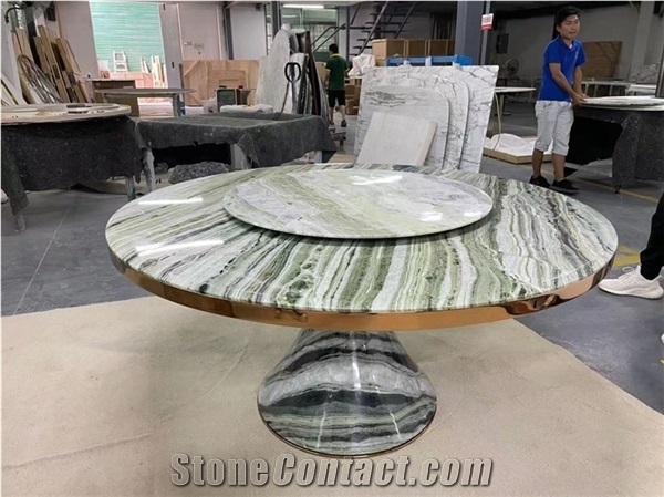 Natural Jade Green Marble Polished Worktop Table Desk