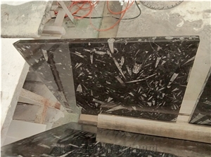 Natural Stone Polished Black Marble Slabs for Wall