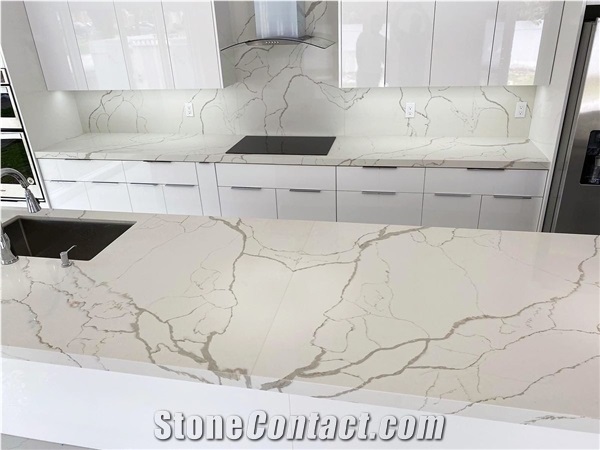 New Design Calacatta Kitchen Quartz Countertops