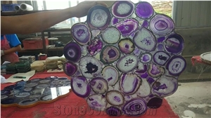 Polished Agate Table Top, Purple Agate Table Top