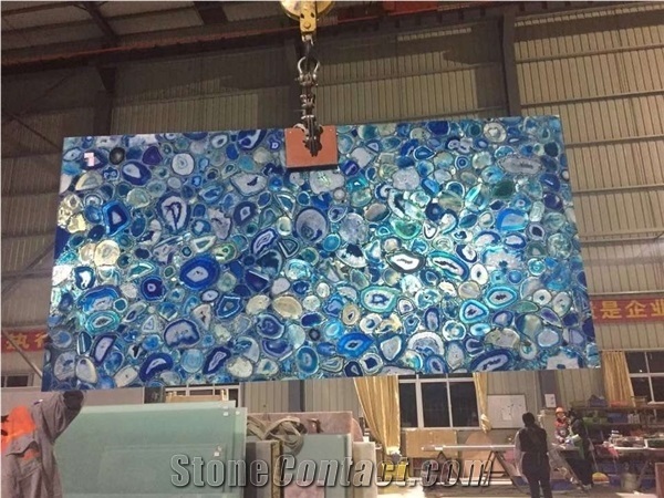 Polished, Blue Agate Table Top, Agate Table Top