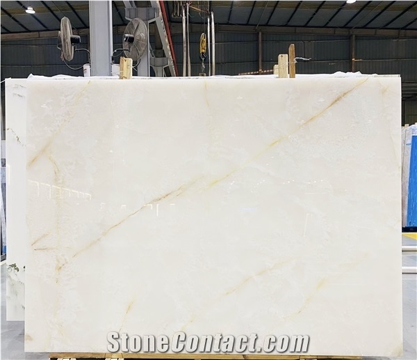 Snow White Natural Onyx Indoor Wall Cladding Decoration Tile