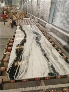 White Background Black Vein Marbles for House