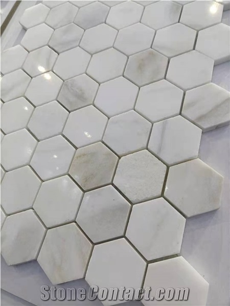 Carrara White Marble Fabricate Wall Decorative Mosaic Tile