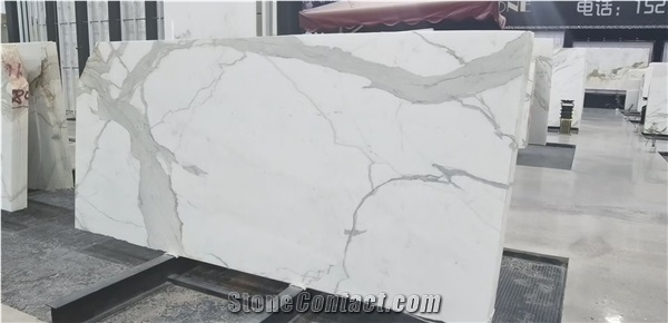 Extra White Calacatta Marble Polish Flooring Tiles
