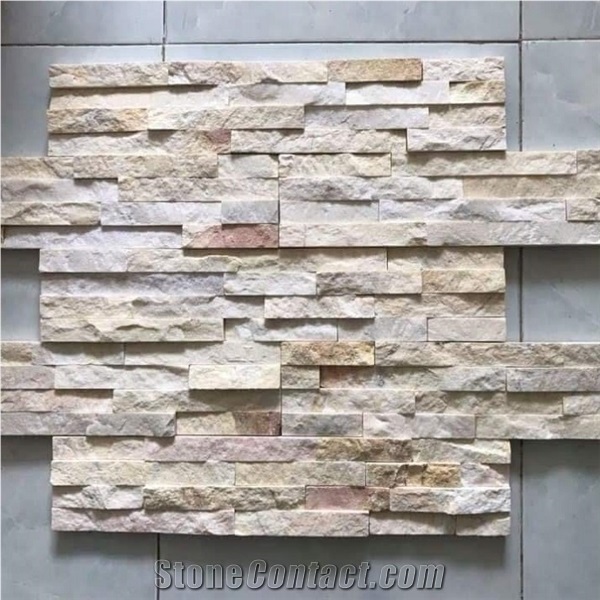 Big Slab Stone Form and Rust Color Wall Stone Cladding