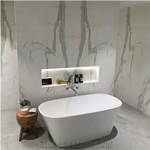 Italy White Marble Calacatta White Marble Slab and Tile