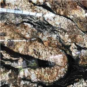 Natural Stone Black Magma Gold Granite Slabs and Tiles