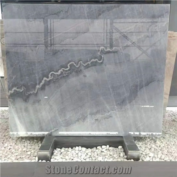 Polished Stone Bruce Grey Marble Bookmatched Project Marble