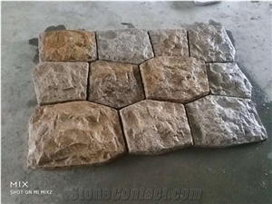 Black Wall Stone Wall Caldding Mushroomed Tiles