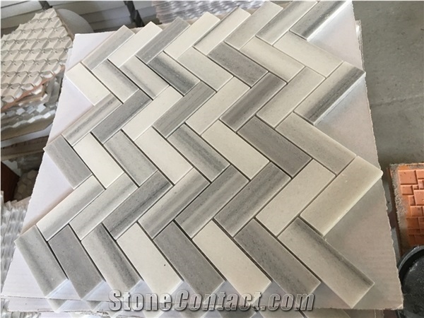Carra White Marble Mosaic Tiles for Wall Tiles or Backsplash