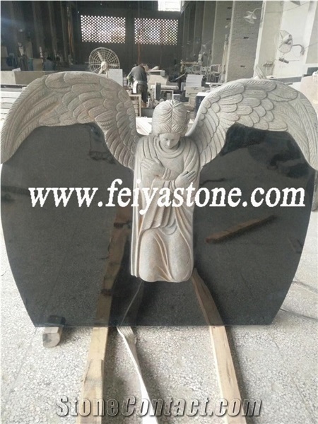 G654 Weeping Angel Jesus Headstone Tombstone Angel Monuments