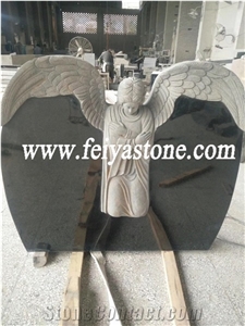 G654 Weeping Angel Jesus Headstone Tombstone Angel Monuments