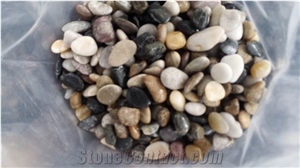 Mixed Color Natural Pebble Stones Top Polished Grade a