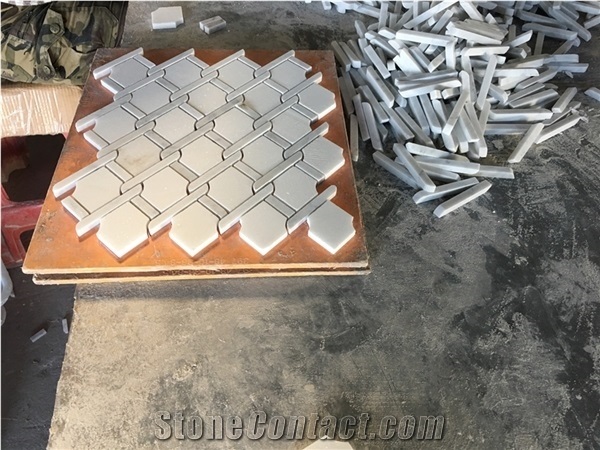 White Hexagon Marble Mosaic Backsplash