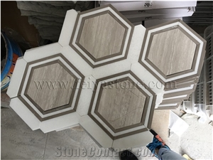 White Hexagon Marble Mosaic Backsplash