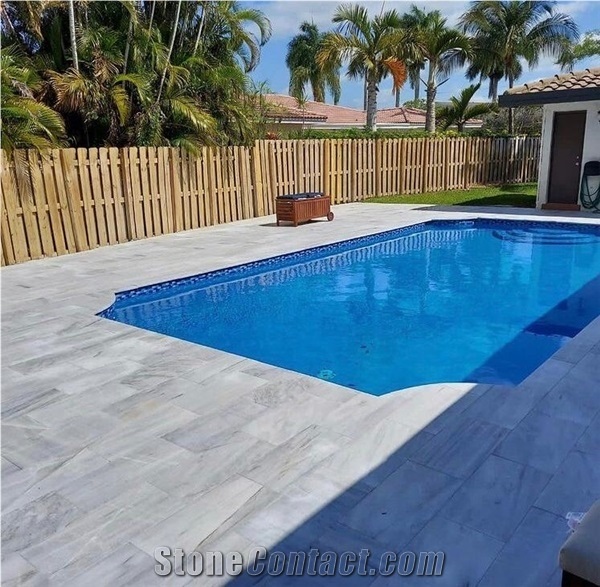 Sandblasted White Marble Pool Paver, Mugla White Marble Pool Coping,Pool Terrace Pavers