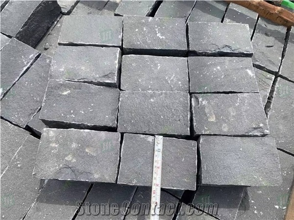 Black Granite Basalt Cubes Countyard Road Pavers
