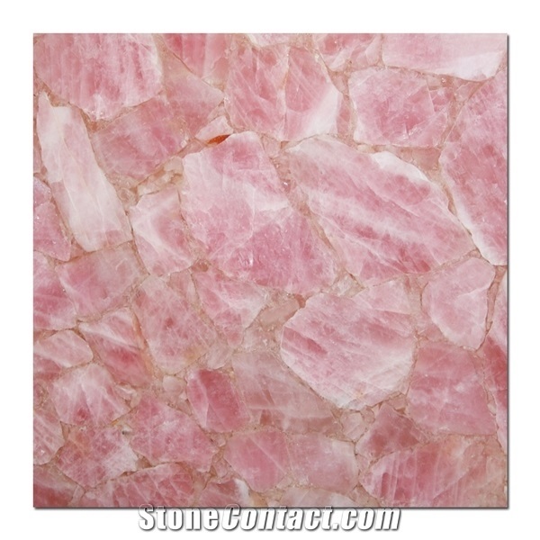 Rose Quartz Pink Crystal Polishing Large Slab Tile