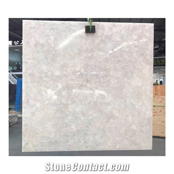 White Crystal Quartz Stone Gemstone Custom Slab