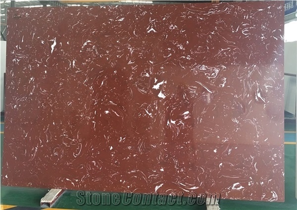 Caesar Red Artificial Stone Marble Slab Tile