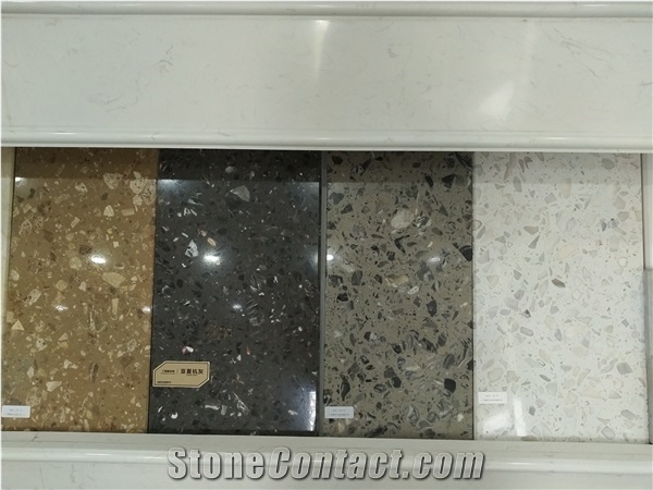 Engineered Marble Floor Tile Beige Grey Factory Sells