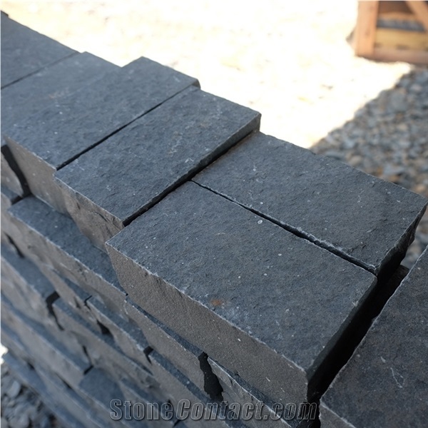 Black Basalt Cobbles, Top Flamed